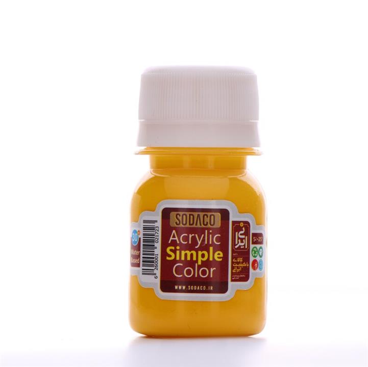 رنگ اکریلیک ساده  سوداکو 30 میل زردکد acrylic simple 00308